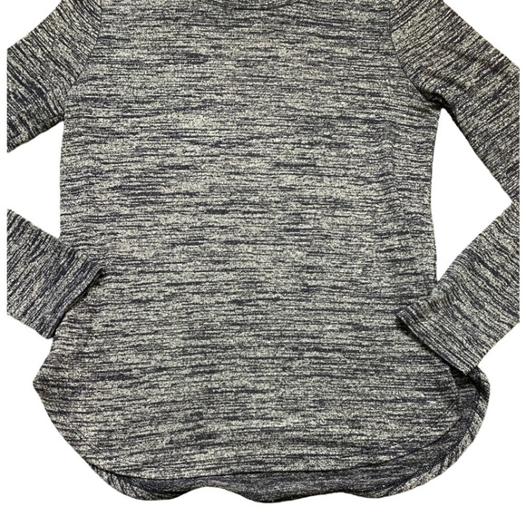 BANANA REPUBLIC Heathered Curved Hem Tee With Long Sleeves Grey Size Small - Picture 5 of 10